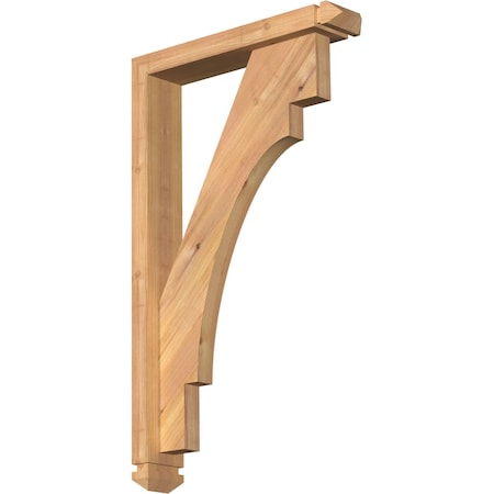 Merced Arts And Crafts Smooth Bracket W/ Offset Brace, Western Red Cedar, 3 1/2W X 18D X 30H